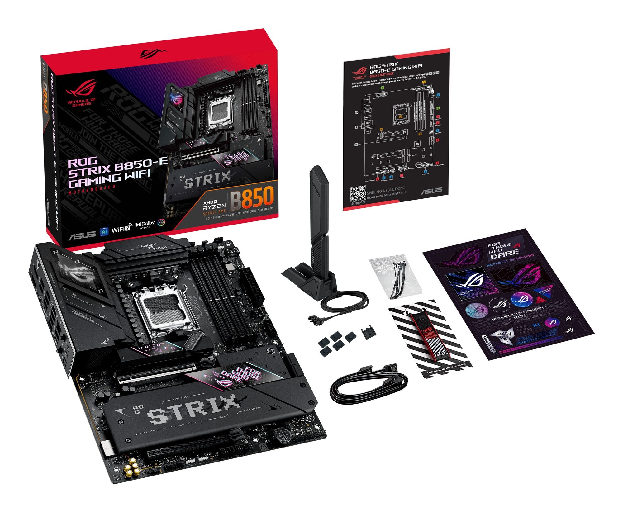 ASUS ROG STRIX B850-E GAMING WIFI AM5 DDR5 ATX MB 1xHDMI 1xDP 5xM.2 4xSATA