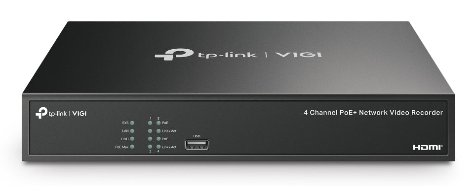 TP-LINK VIGI 4MP Full-Color Turret IPC and 4 Channel PoE+ NVR KIT