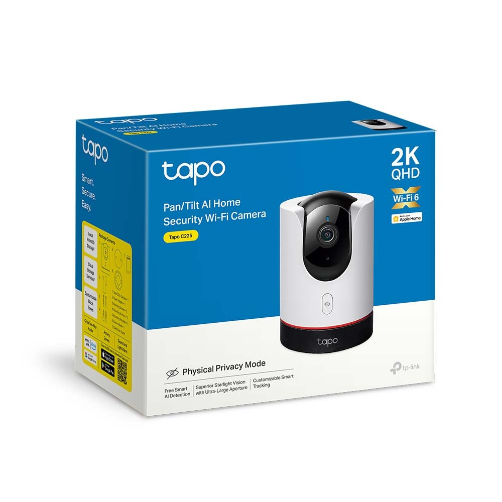 TP-LINK Tapo Pan/Tilt AI Home Security Wi-Fi Camera 2K 2560x1440 4MP Starlight Sensor 2.4GHz Wi-Fi 802.11b/g/n 12V/1A Power Adapter