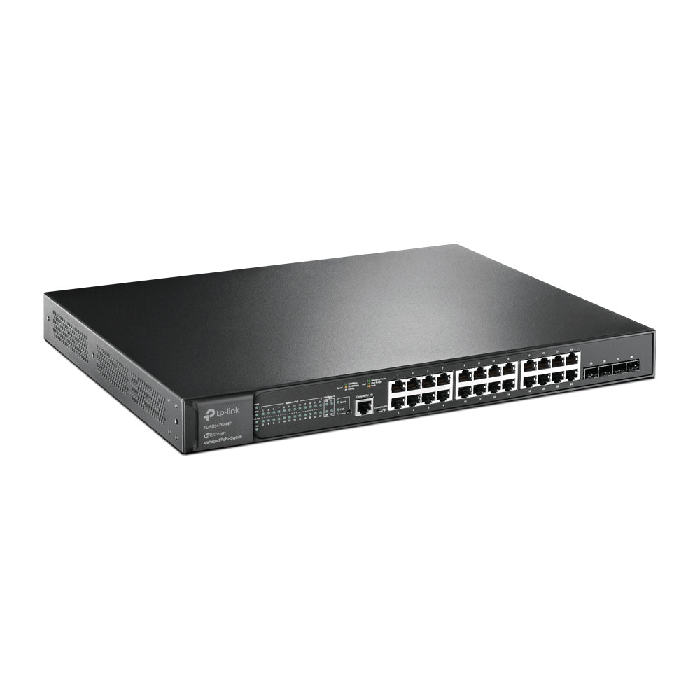 TP-Link JetStream TL-SG3428XMP commutateur réseau Géré L2+ Gigabit Ethernet (10/100/1000) Connexion Ethernet, supportant l'alimentation via ce port (PoE) 1U Noi