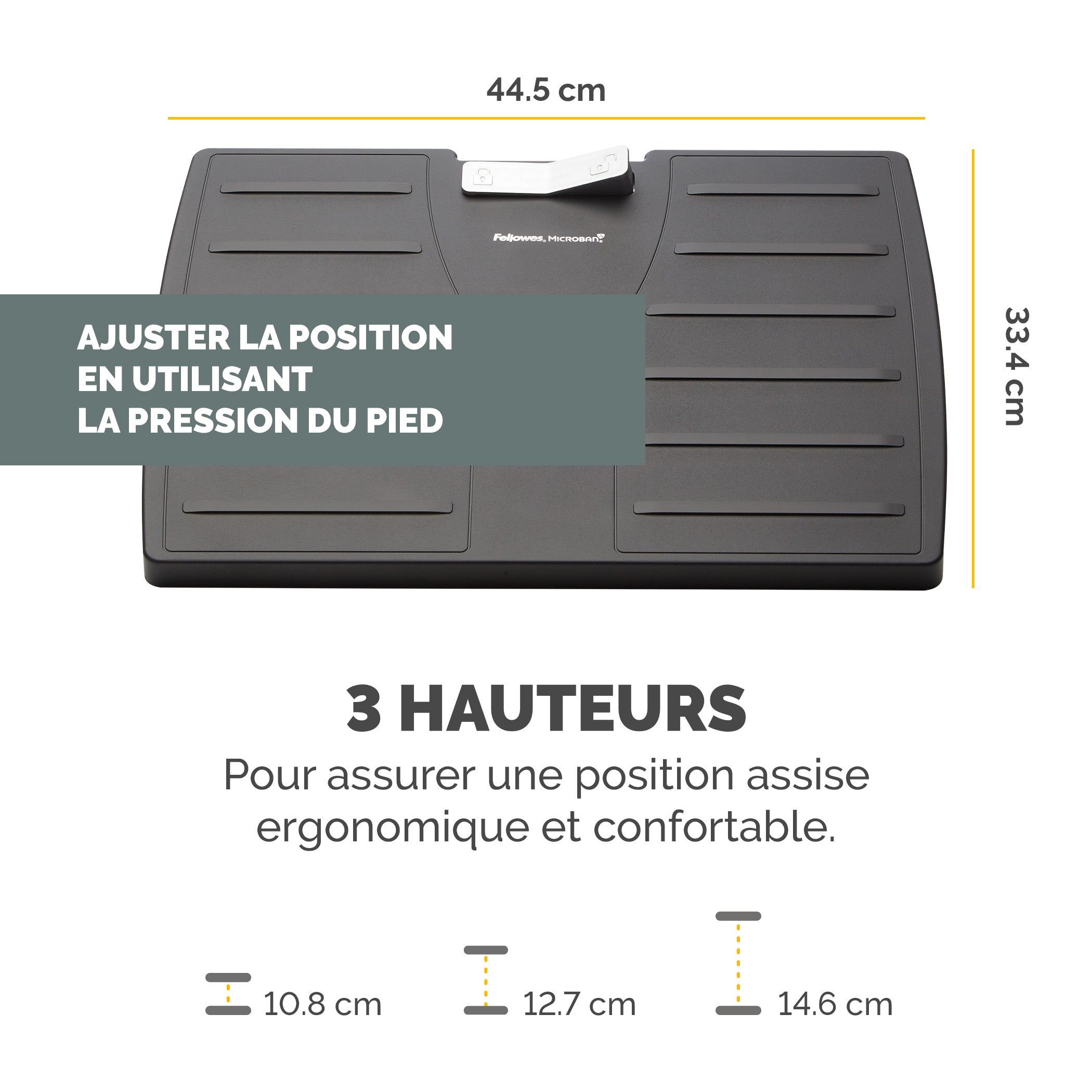 FELLOWES Repose-pieds réglable Office Suites™ Microban® Antibactérien