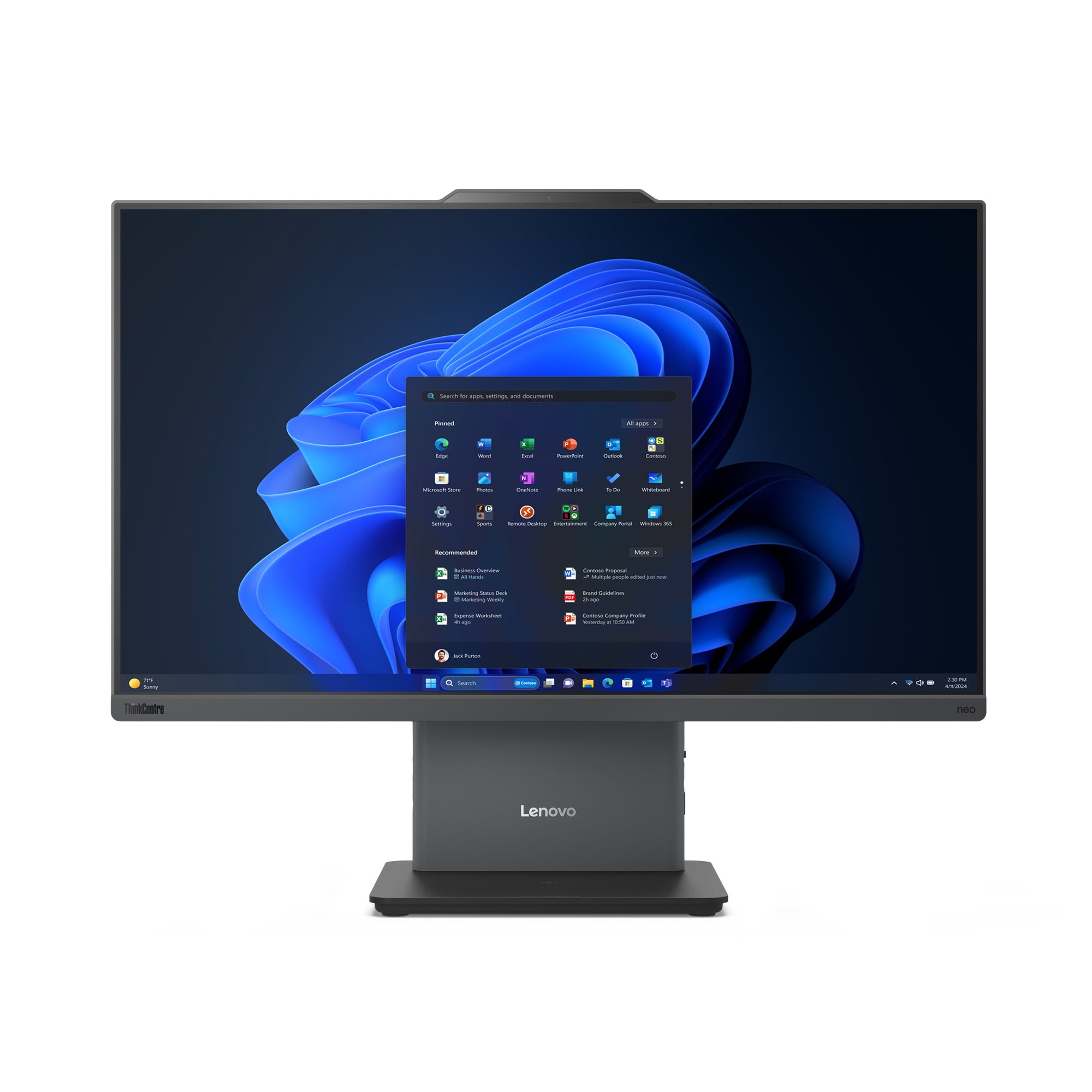 LENOVO ThinkCentre neo 50a 24 Gen 5 Intel Core 5 210H 23.8p FHD 8Go 256Go SSD M.2 2280 PCIe Intel Graphics W11P 1YR Onsite