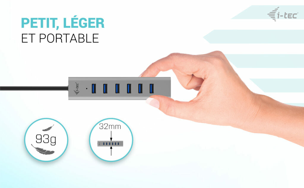 I-TEC USB-C Charging Metal HUB 7 Port without power adapter