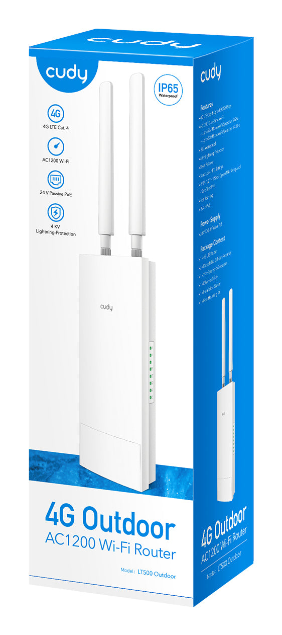 Cudy LT500 routeur sans fil Fast Ethernet Bi-bande (2,4 GHz / 5 GHz) 4G Blanc