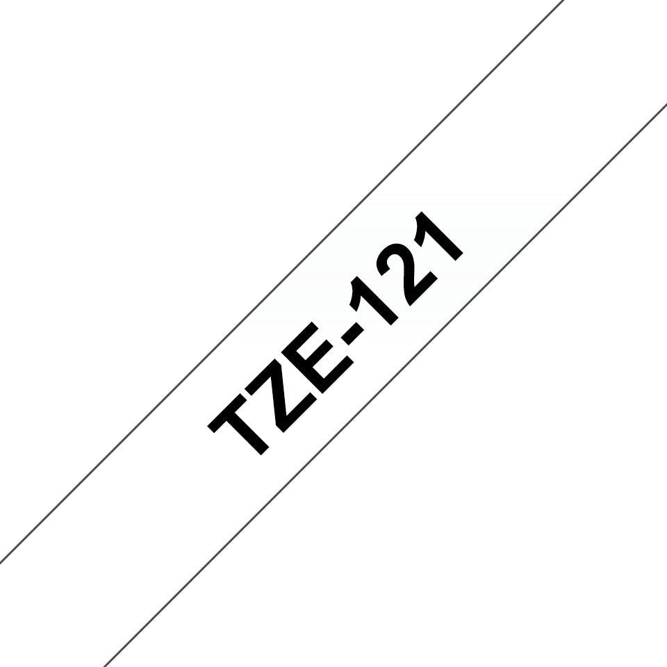 BROTHER P-TOUCH TZE-121 noir sur clear 9mm