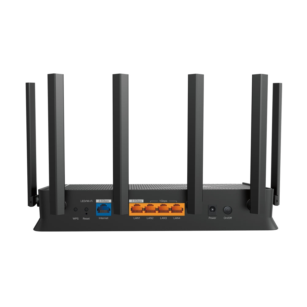 TP-LINK BE6500 Dual-Band Wi-Fi 7 Router 688Mbps at 2.4GHz + 5764Mbps at 5GHz 6xAntennas 2.0 GHz Quad-Core CPU 1x2.5Gbps WAN port