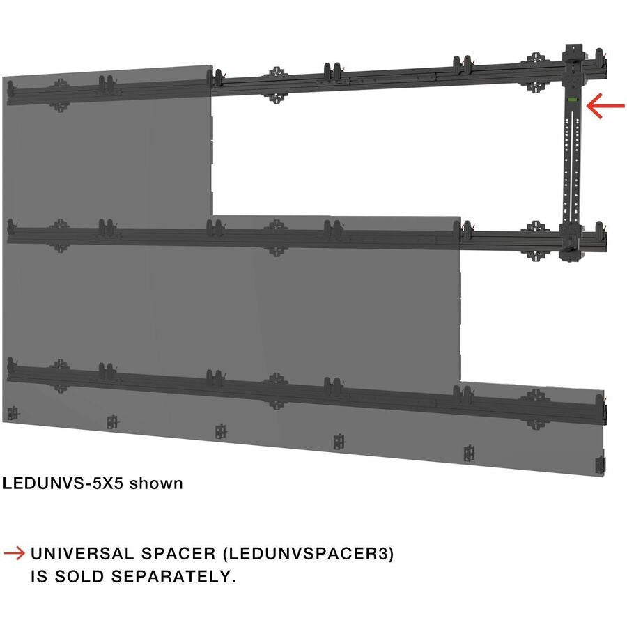 Peerless Seamless Connect  5x5 Universal wall mount for latching dvLED displays up to 610mm wide
