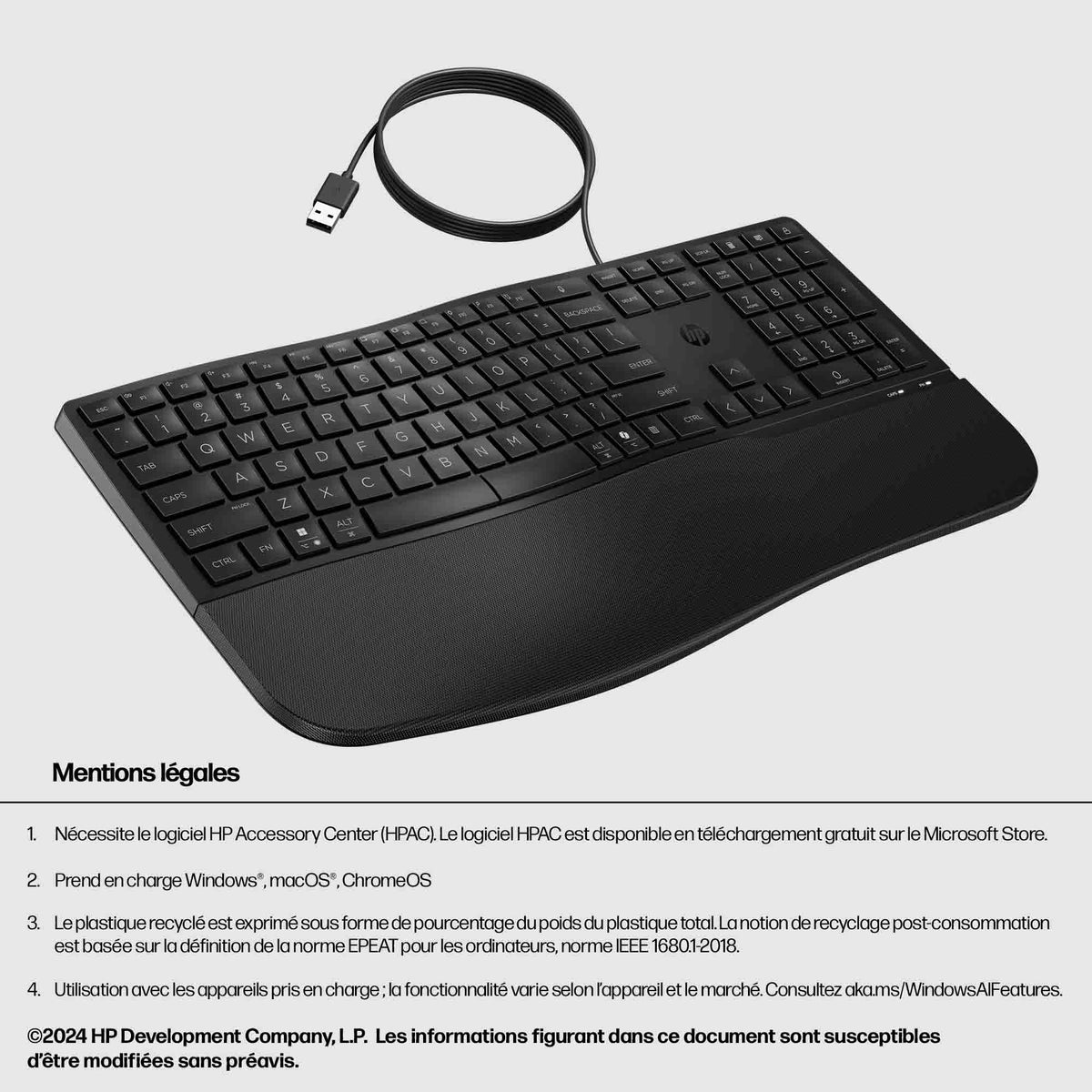 HP 480 Comfort Wired KBD EMEA-INTL Engli