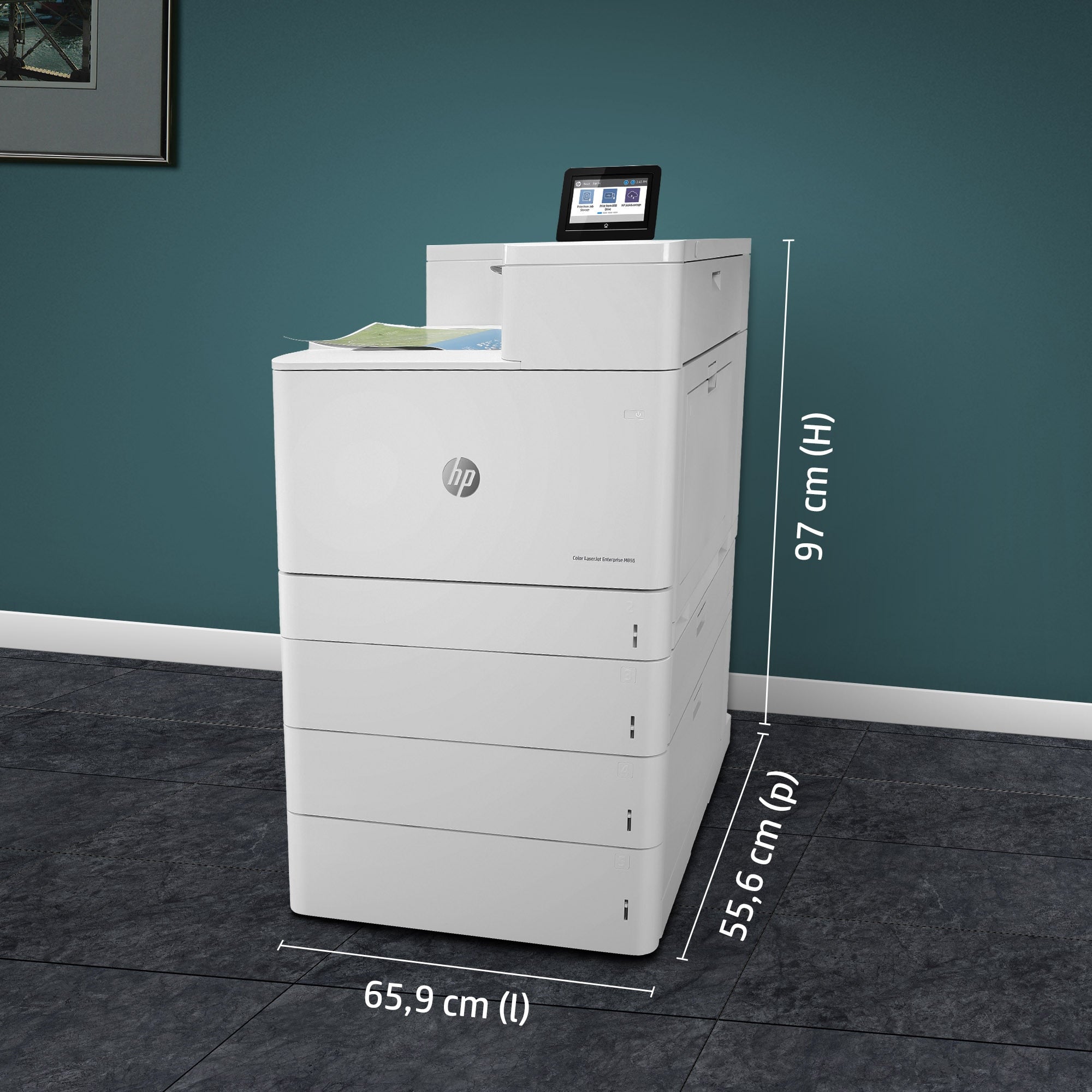 HP Color LaserJet Enterprise M856dn Printer colour Duplex laser A3 1200x1200dpi 56ppm mono 56ppm colour 650sheets USB LAN