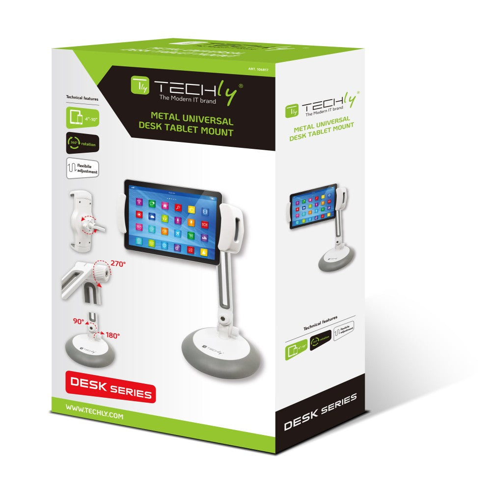 "Techly ICA-TBL 165 Support de bureau réglable pour tablettes 4-10"""