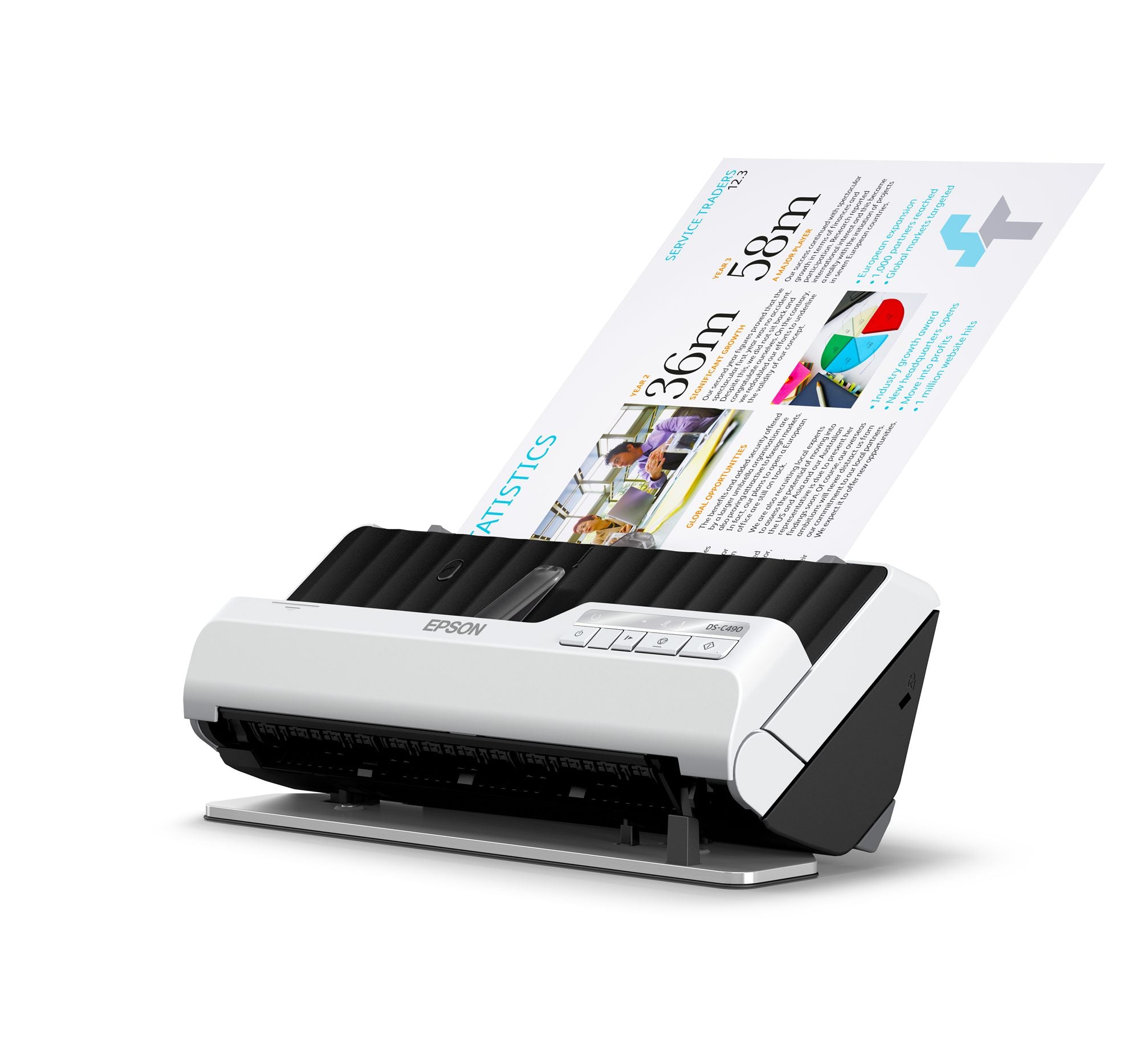 EPSON WorkForce DS-C490 Duplex Scanner A4/Legal 600dpi x 600dpi 40ppm ADF 20pages USB2.0