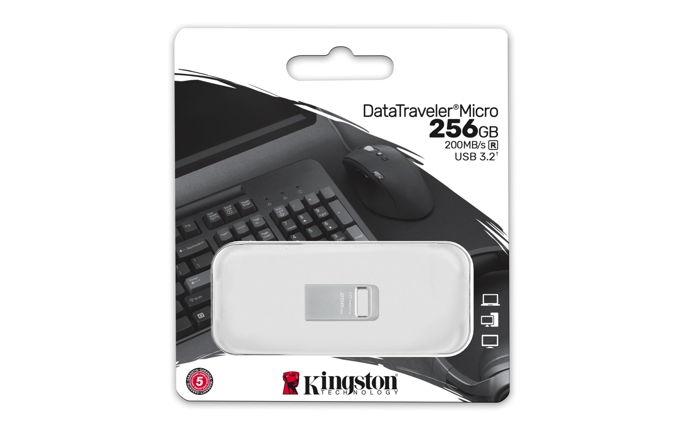 KINGSTON 256Go DataTraveler Micro 200MB/s Metal USB 3.2 Gen 1