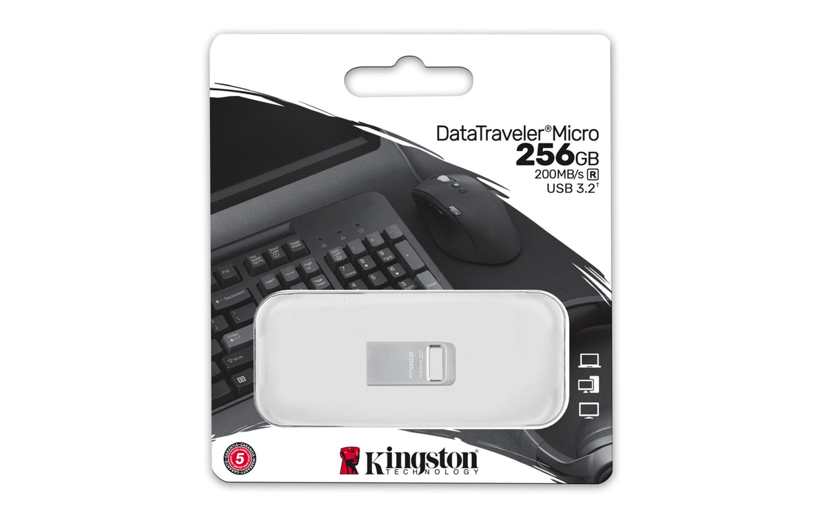 KINGSTON 256Go DataTraveler Micro 200MB/s Metal USB 3.2 Gen 1