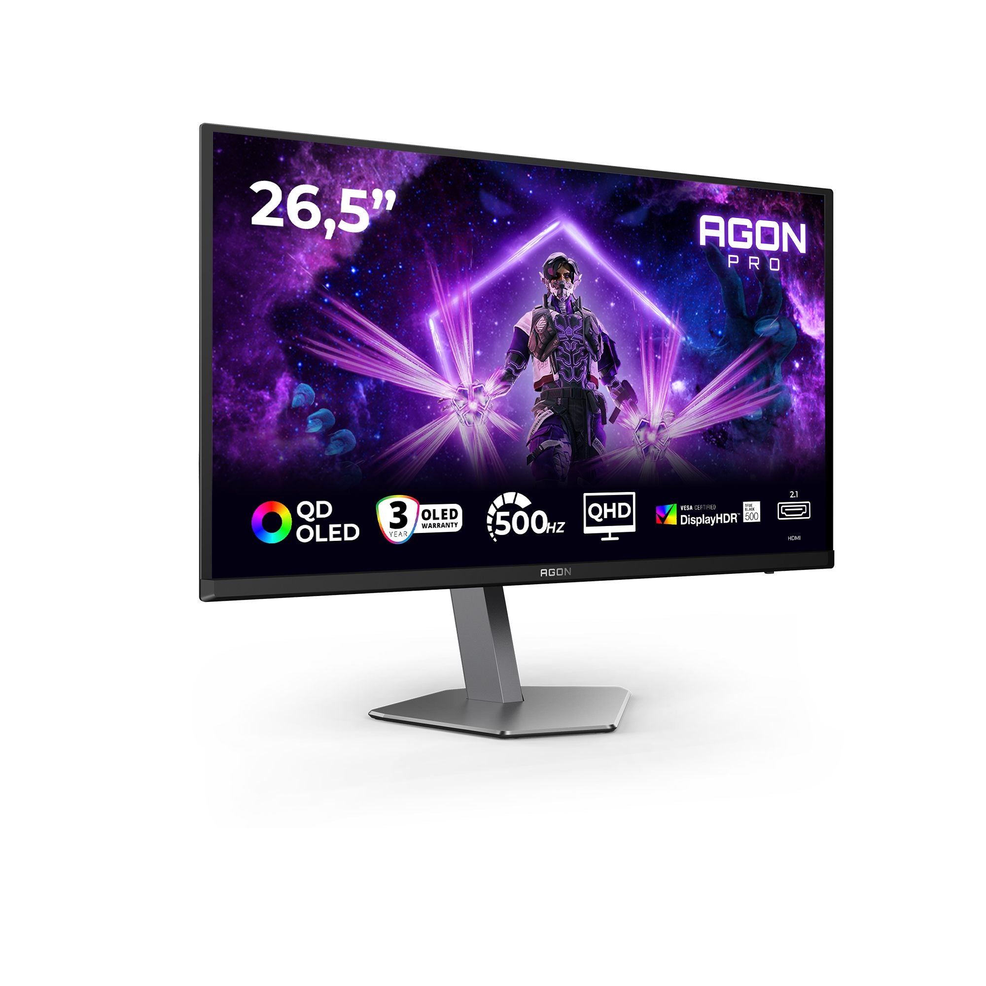 AOC AG276QKD2 26.5p 2560x1440 QD OLED Flat H/A 130MM QD Oled 500Hz USB HUB DP HDMI 1000cd/m2