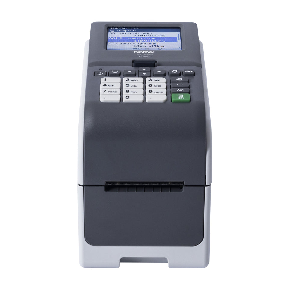 BROTHER 2p label printer USB connection 203dpi Ethernet Possible battery LCD screen Bluetooth Wi-Fi touch screen