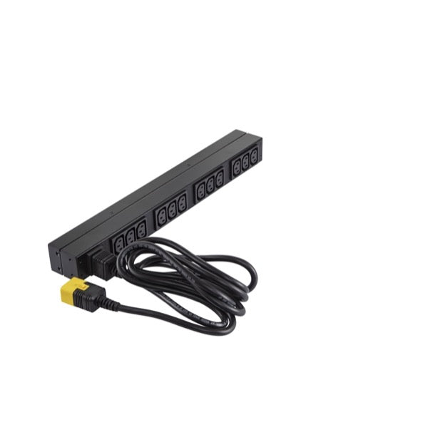 APC Basic Rack-Mount PDU Rack AC 208/230V input IEC 60320 C20 output connectors 12 power IEC 60320 C13 1U 19 2.49m cord BK