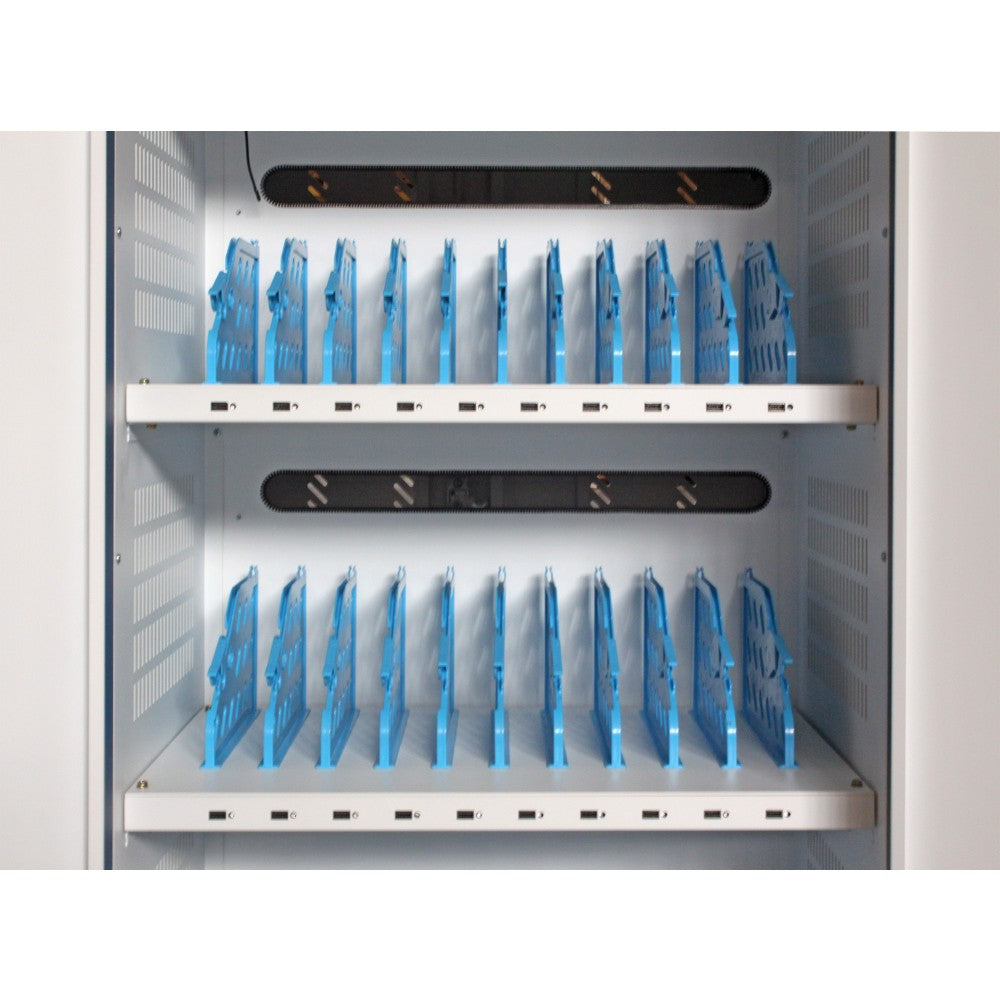 Techly I-CABINET-30DUTY Armoire de chargement pour 30 tablettes 30 ports USB 5V 30 prises AC