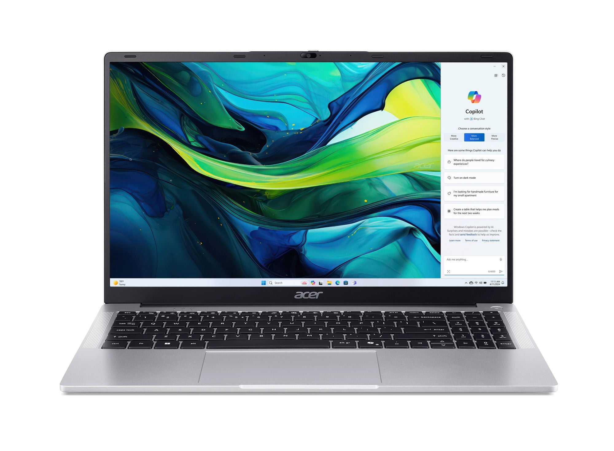 Portable Aspire AL15-32P-C96Y Intel Celeron N4500 4Go DDR4X eMMC128Go Intel UHD