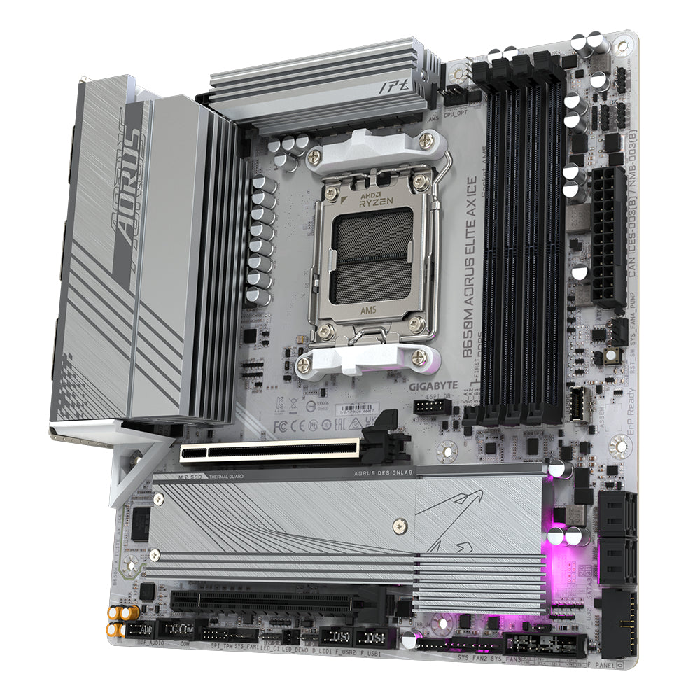 GIGABYTE B650M AORUS ELITE AX ICE carte mere AMD B650 Emplacement AM5 micro ATX