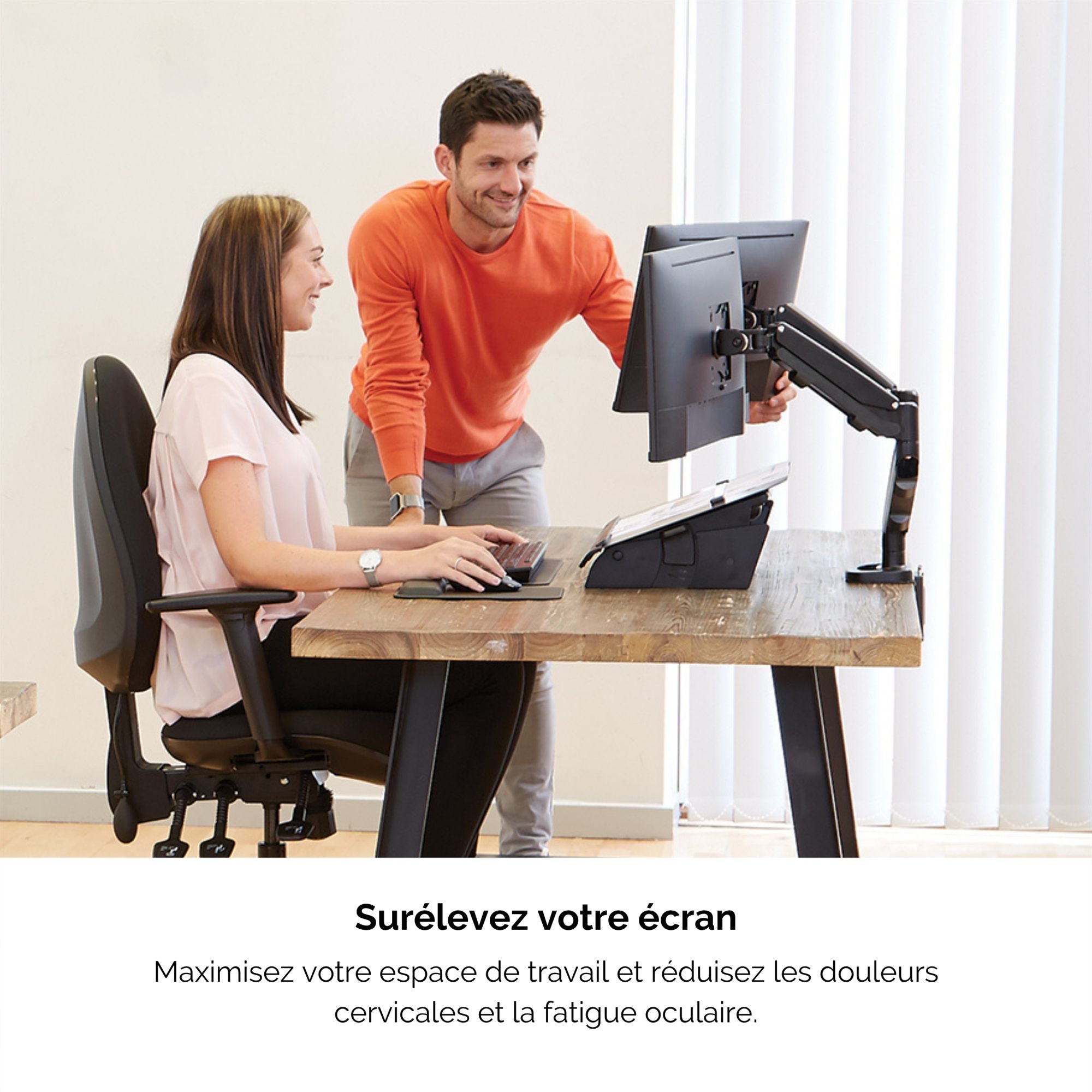 FELLOWES BRAS ARTICULE DOUBLE ECRAN EPPADUAL NOIR compatible jusqu’à 39 POUCES