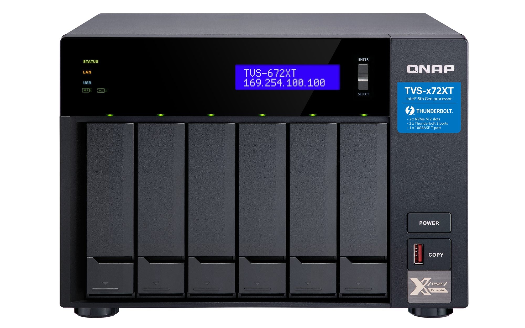 6-Bay NAS Core i3 8GB RAM Thunderbolt 3
