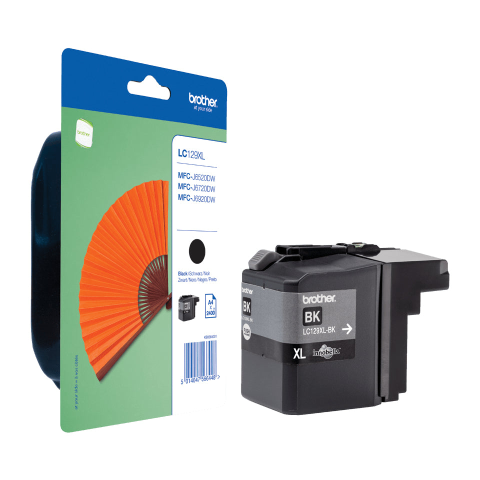 BROTHER LC-129XLBKBP cartouche d encre noir très haute capacité 2.400 pages 1-pack blister sans alarme