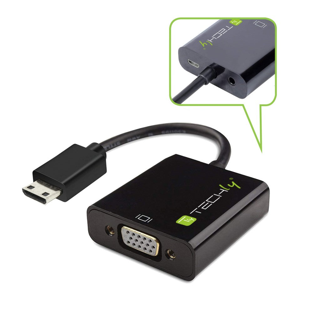 Techly IDATA HDMI-VGA-4 Adaptateur Mini HDMI C vers VGA M/F