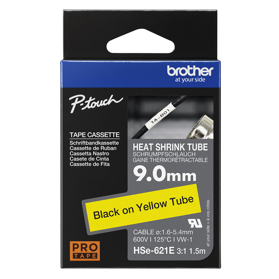 9.0MM BLACK ON YELLOW HEAT SHRINK TAPE