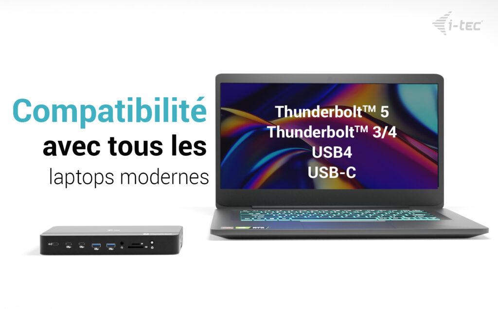 I-TEC TB5 Triple DisplayDS 2xTB5 1xDP 1x2.5GLAN 1xM.2 slot 1xAudio/Mic 2xUSB-C Gen2 2xUSB-A Gen2 2xUSB 2.0 SD+TF Cardreader PD 140W