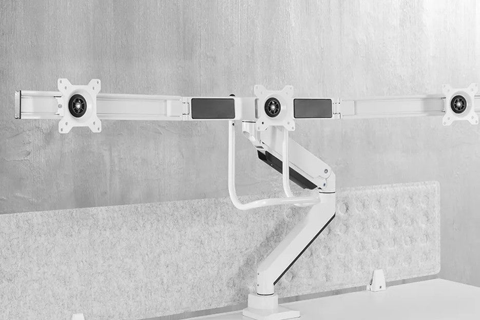 NEOMOUNTS NM-D775DX3WHITE Support décran à fixer 17-27p - ressort à gaz - Topfix - arrêt 180