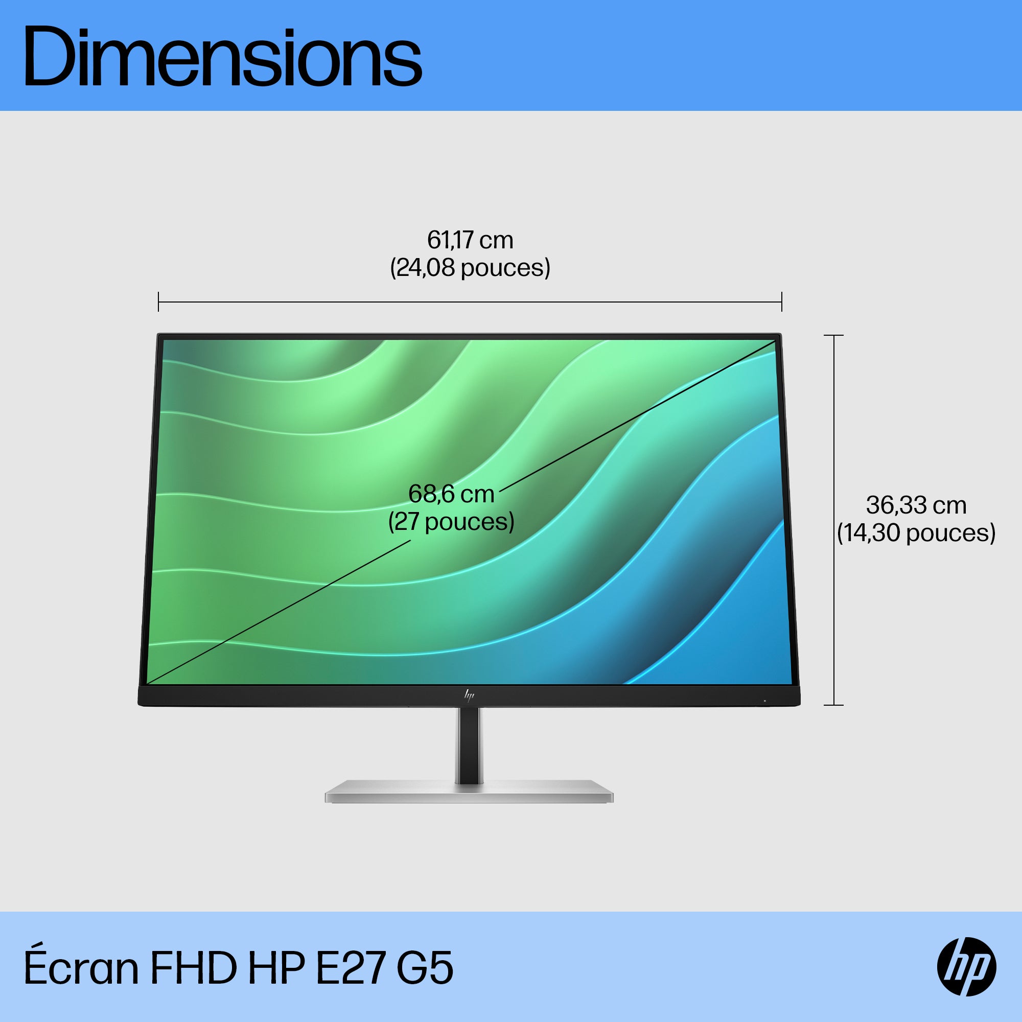 HP E27 G5 FHD Monitor écran plat de PC 68,6 cm (27") 1920 x 1080 pixels Full HD LCD Noir