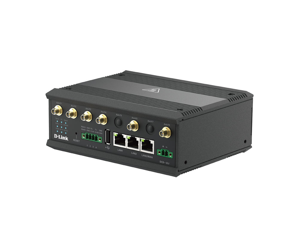 D-LINK Routeur IIoT M2M Industriel 5G NR VPN - Wi-Fi - Double SIM 4 antennes cellulaires externes - 2 x Wi-Fi externes