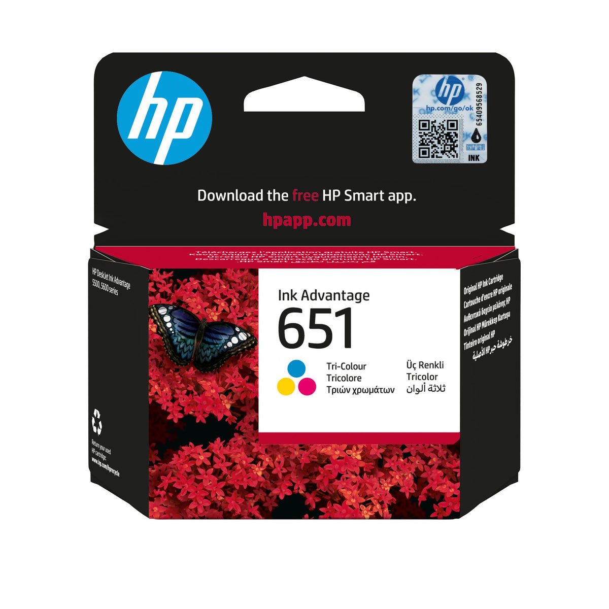 HP 651 Tri-color Original Ink Advantage Cartridge cartouche d'encre 1 piece(s) Rendement standard Cyan, Magenta, Jaune
