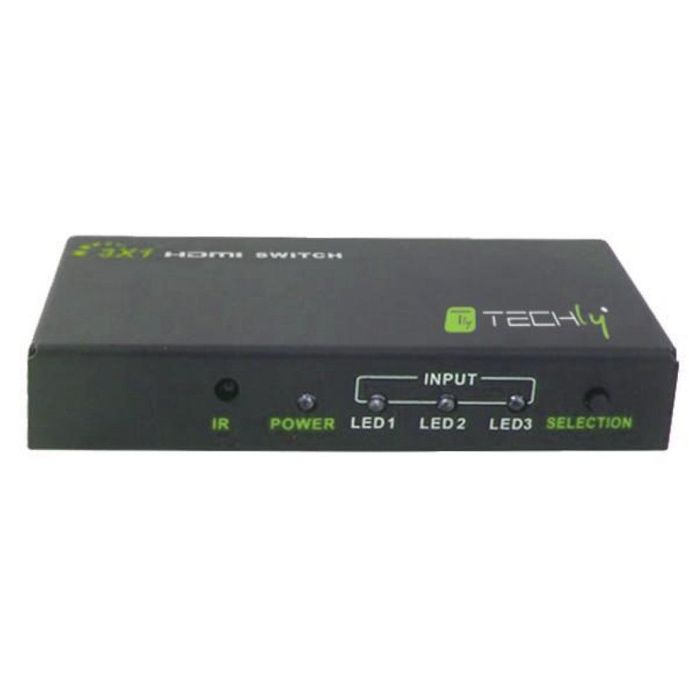 Techly IDATA HDMI-4K31 Commutateur HDMI 1.4 3x1 4K60Hz avec télécommande