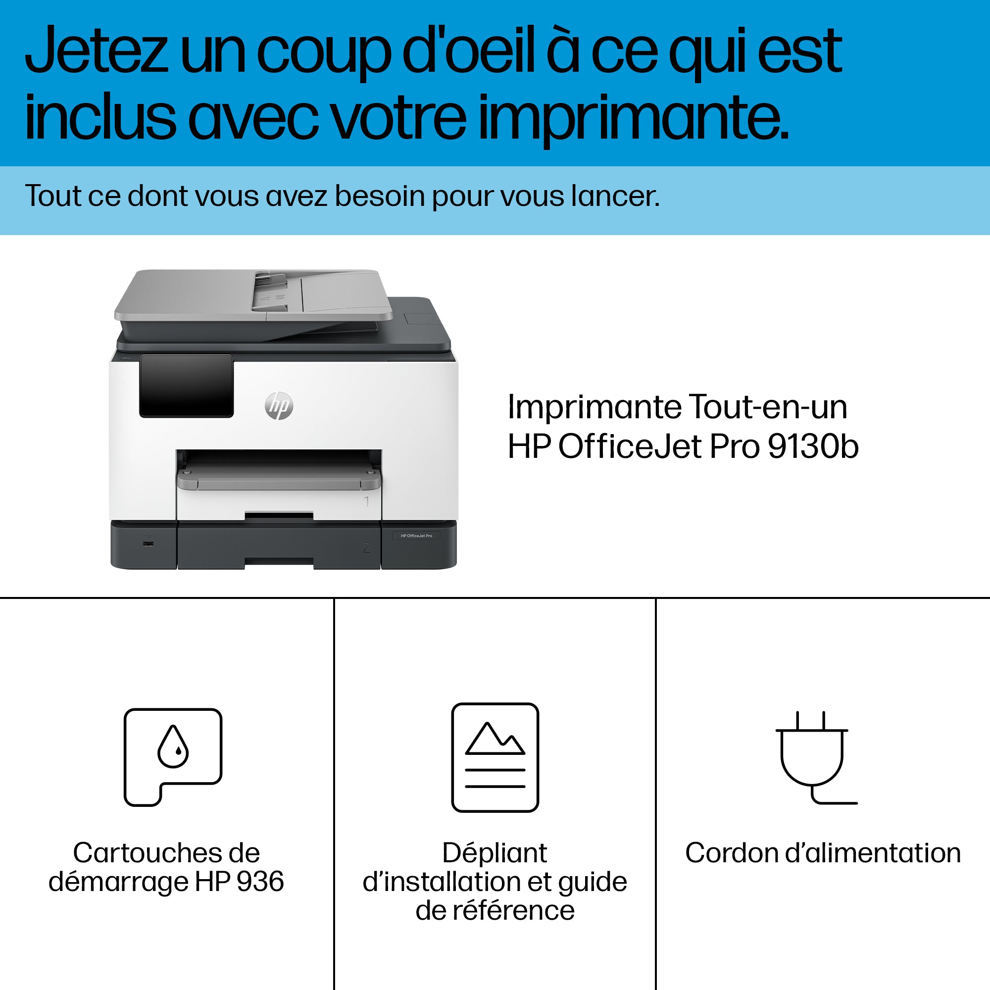 HP Officejet Pro 9130b All-in-One MFP colour ink-jet A4 23ppmcopy 25ppmprint 250 sheets USB2.0 LAN Wi-Fi imprimante multifonction