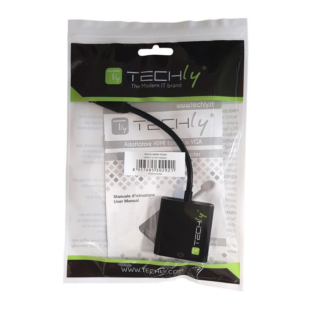 Techly IDATA HDMI-VGA-4 Adaptateur Mini HDMI C vers VGA M/F