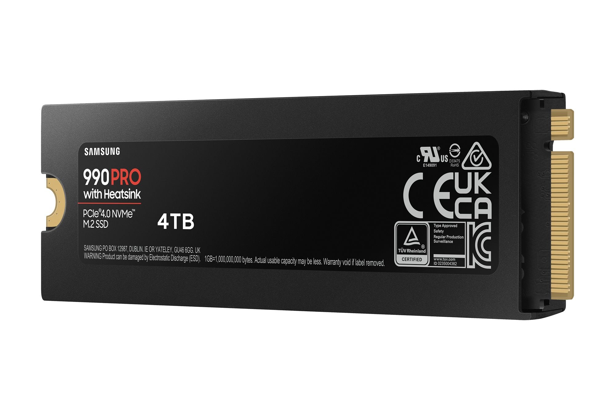 Samsung MZ-V9P4T0GW 4 To 990 Pro M2 SSD 7450 Mo/s Lecture 6900 Mo/s Écriture