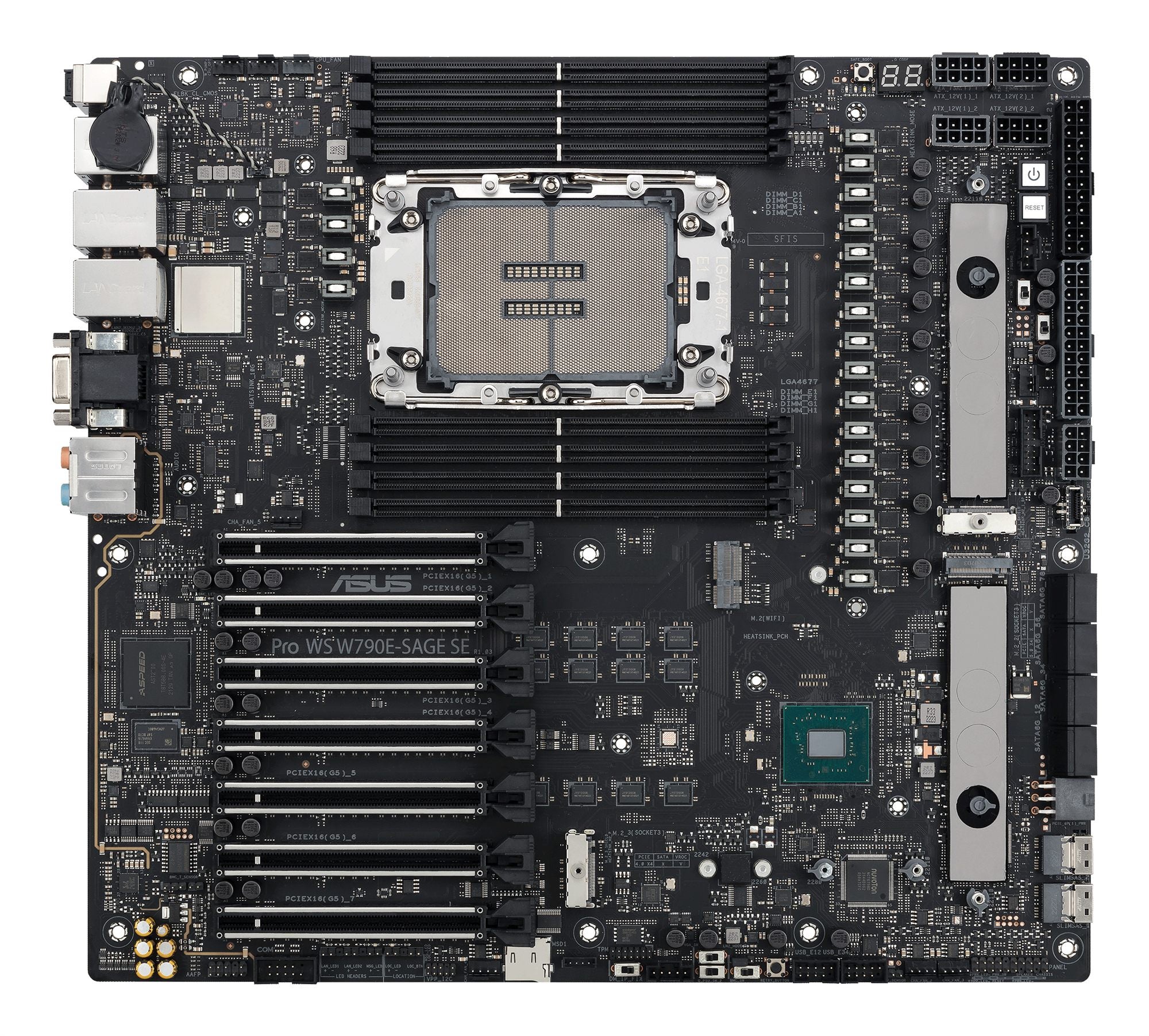 ASUS PRO WS W790E-SAGE SE LGA4677 ATX 8xDDR4 7xPCIe 4.0 x16 8xSATA 3xM.2