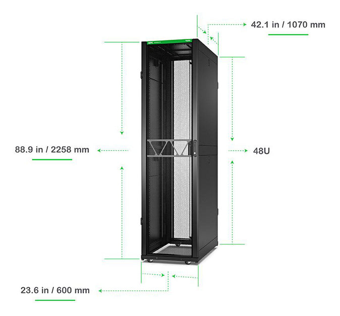 APC NetShelter SX Gen 2 Rack cabinet 2258H x 600W x 1070D mm with Sides floor-standing Black 48U 19 TAA Compliant