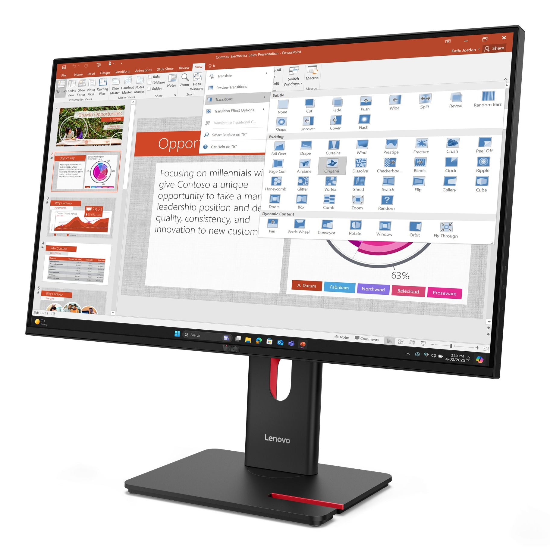 "Lenovo ThinkVision T27-40 écran plat de PC 68,6 cm (27"") 1920 x 1080 pixels Full HD LED Noir"