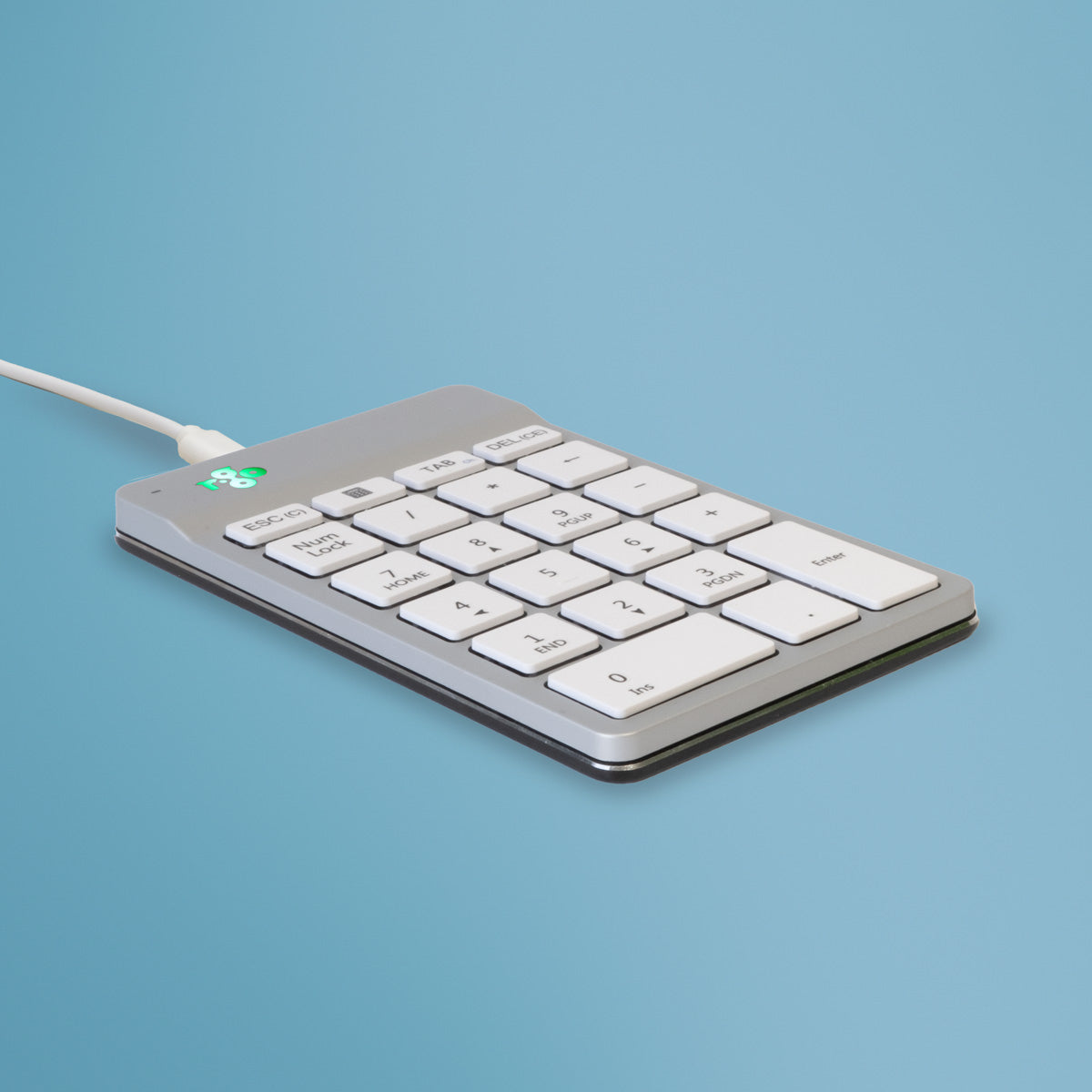 R-GO TOOLS Pavé numérique Numpad Break, filaire blanc/argent