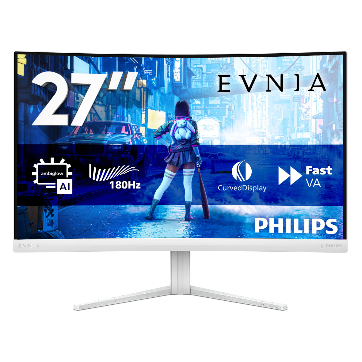 PHILIPS 27M2C5201L/00 27p Curved Gaming Monitor 1920x1080 180Hz 1ms 2xHDMI DP white