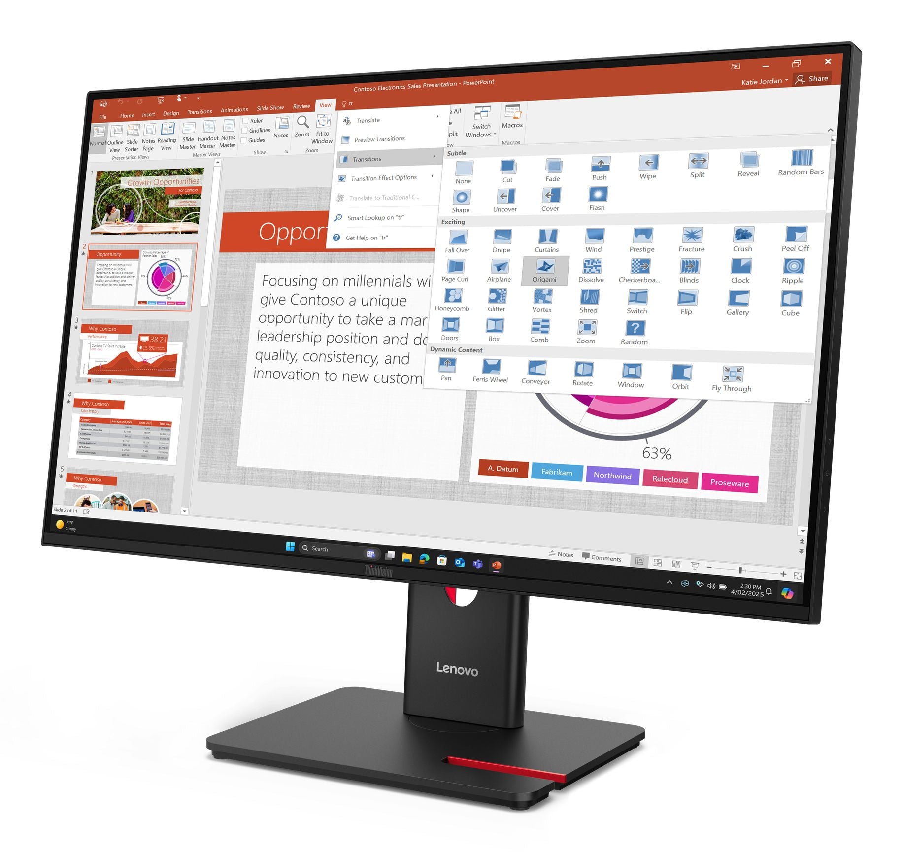 "Lenovo ThinkVision T27-40 écran plat de PC 68,6 cm (27"") 1920 x 1080 pixels Full HD LED Noir"