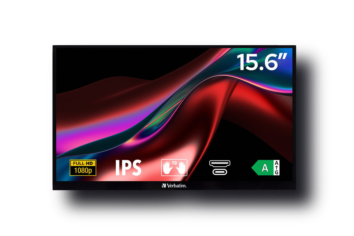 VERBATIM PMT-15 PORTABLE TOUCHSCREEN MONITOR 15.6p FULL HD 1080P METAL HOUSING WCF (P)