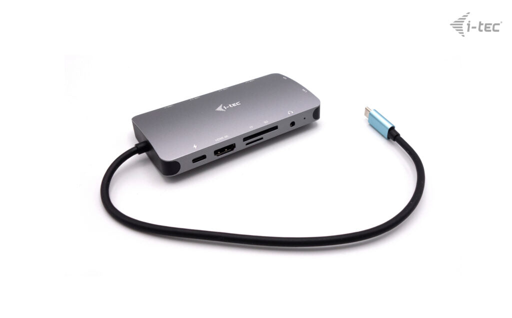 I-TEC USB-C Metal Nano Dock 1xHDMI 1xVGA 1xSD,1xmicroSD Cardreader 1xGLAN 3xUSB 3.1 1xUSB-C Data 1xUSB-C PD Sans Alimentation