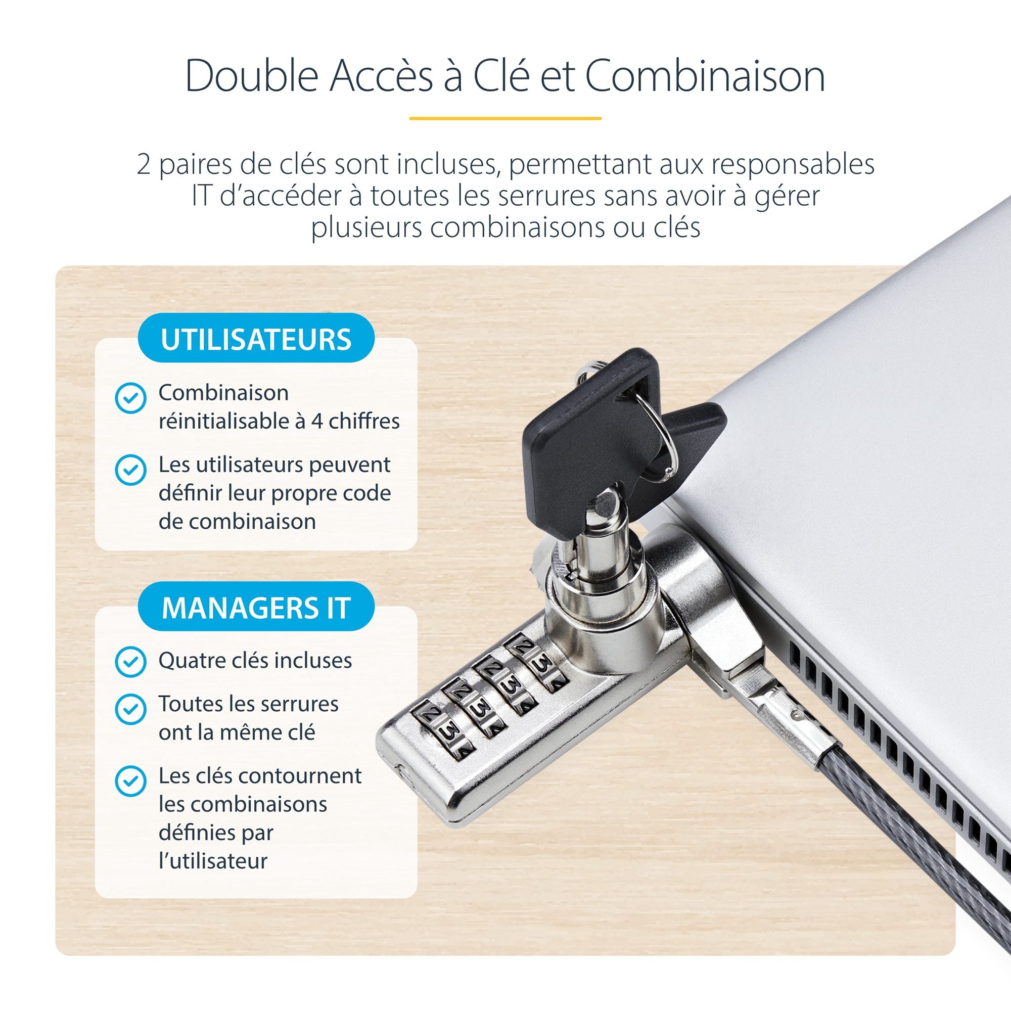 10-Pk Keyed and Combo K-Slot Laptop Lock