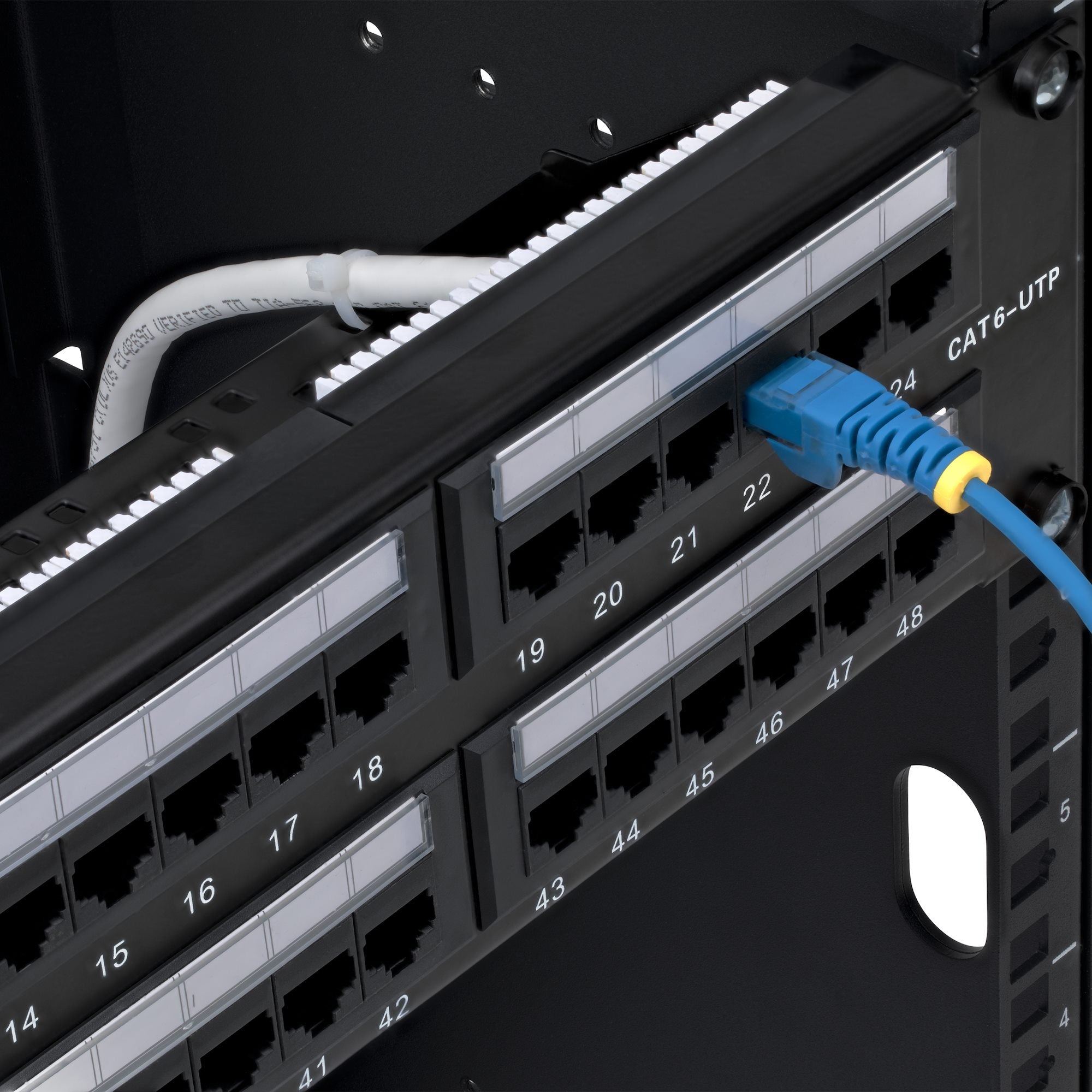 48-Port 2U Rackmount Cat6 Patch Panel