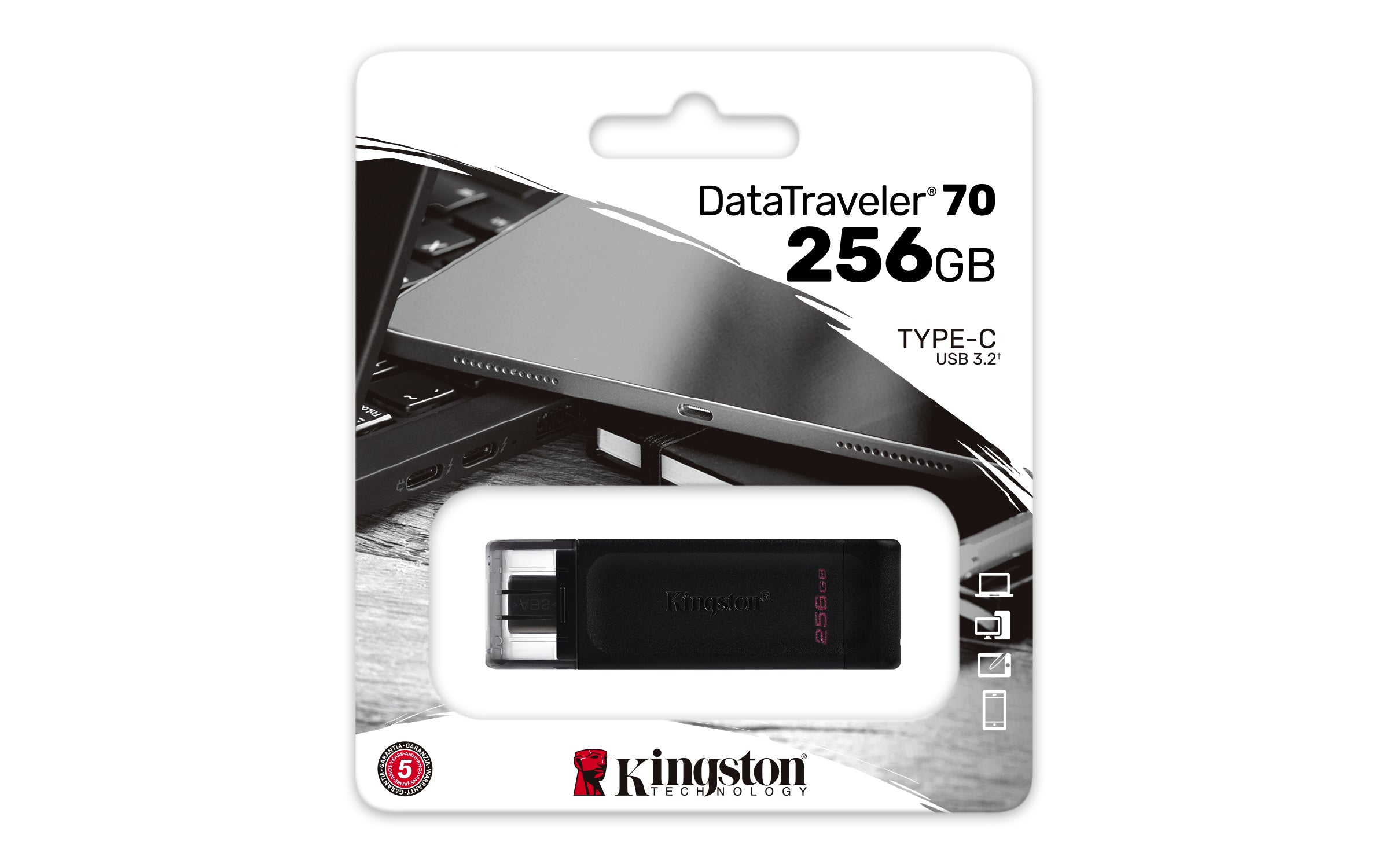 KINGSTON 256Go DataTraveler 70 USB-C 3.2 Gen 1