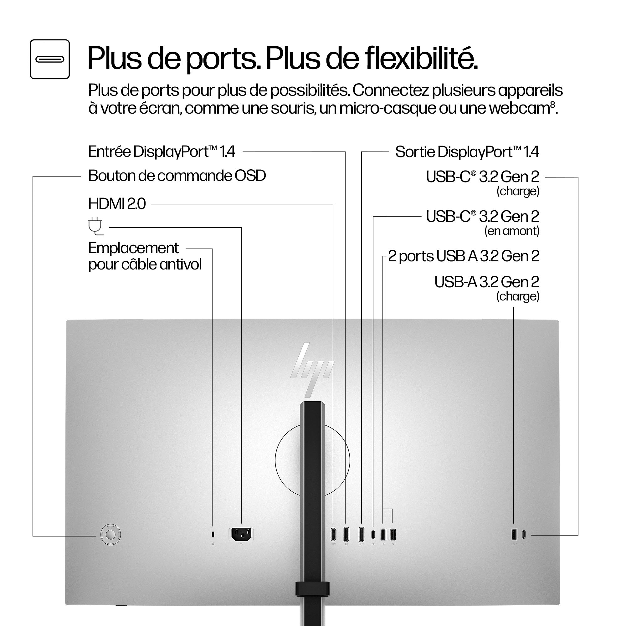 "HP Series 7 Pro 727pq écran plat de PC 68,6 cm (27"") 2560 x 1440 pixels Quad HD LCD Argent"