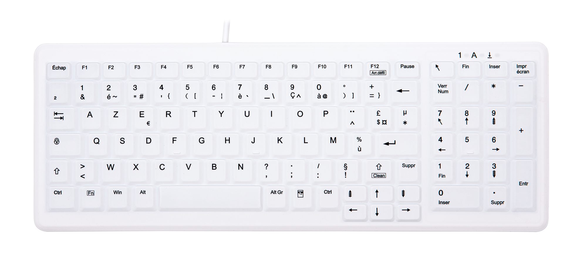 CONTOUR ACTIVE KEY Clavier hyg. AK-C7000 filaire FR blanc